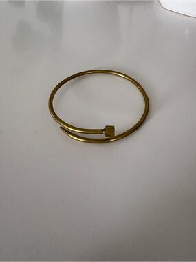 Brass Handmade Gold Nail-Style Cuff Bracelet - Women Jewelry